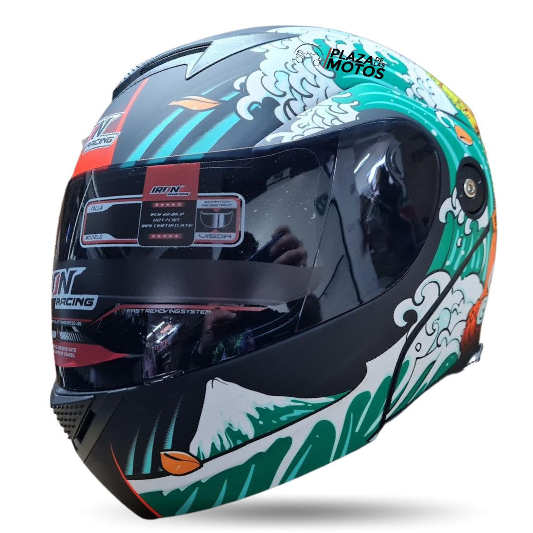 Casco abatible iron online racing